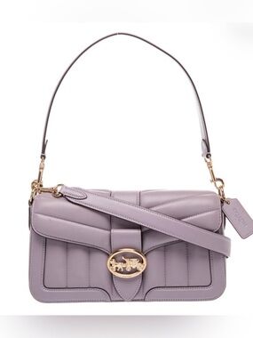 Coach Georgie 💜 Lavender Quilted Leather ShoulderBag Gold  Hardware